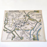 Old map of Strasbourg monuments and tram network