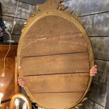 Louis xvi style mirror gilt wood with beveled glass leaf 19th c. period