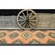 1970s Turkish Oushak Handmade Wool Cotton Orange Runner 98x378