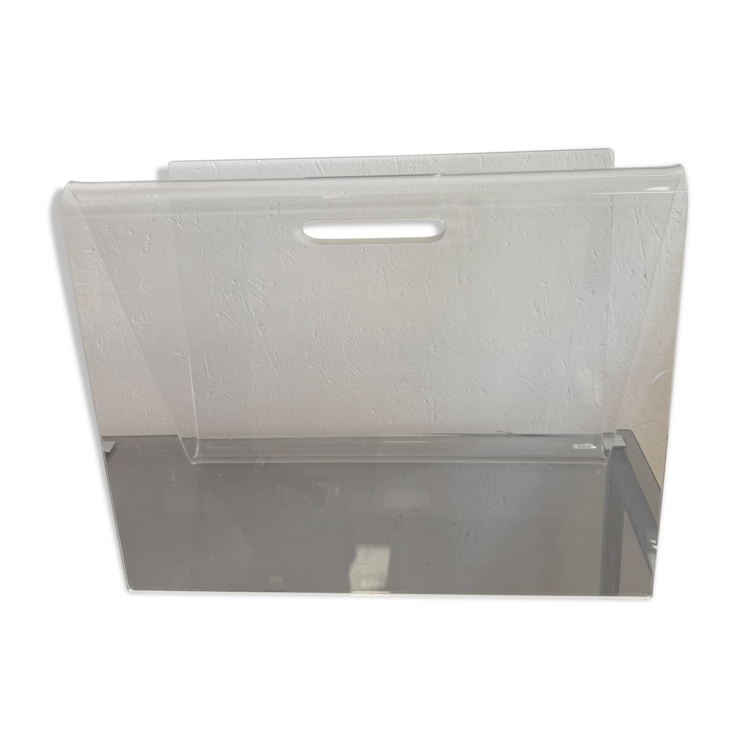 70s plexiglass magazine rack