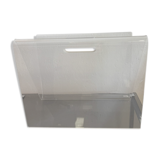 70s plexiglass magazine rack