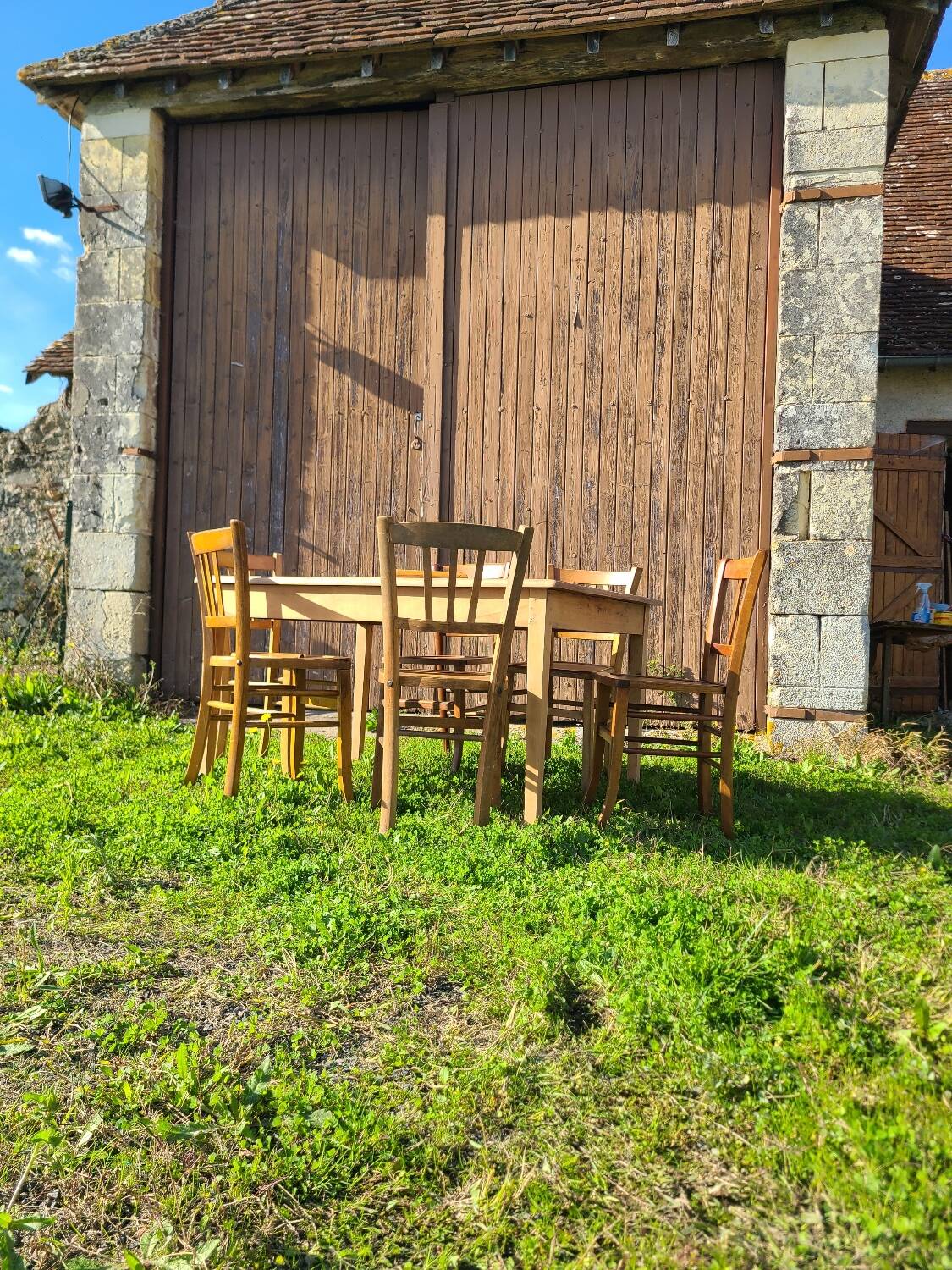 Cherry wood farmhouse table circa 1930