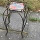 Plant door, iron harness forged twist black and golden and hand-painted ceramic tile