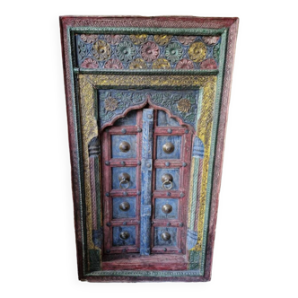 Old Indian wooden window door