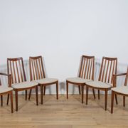 Chaises de salle à manger en teck et tissu du milieu du siècle par Leslie Dandy pour G-Plan, Unite