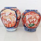 Set of two miniature vases imari japan meiji