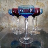 Six crystal wine glasses Val Saint Lambert model Saumur.