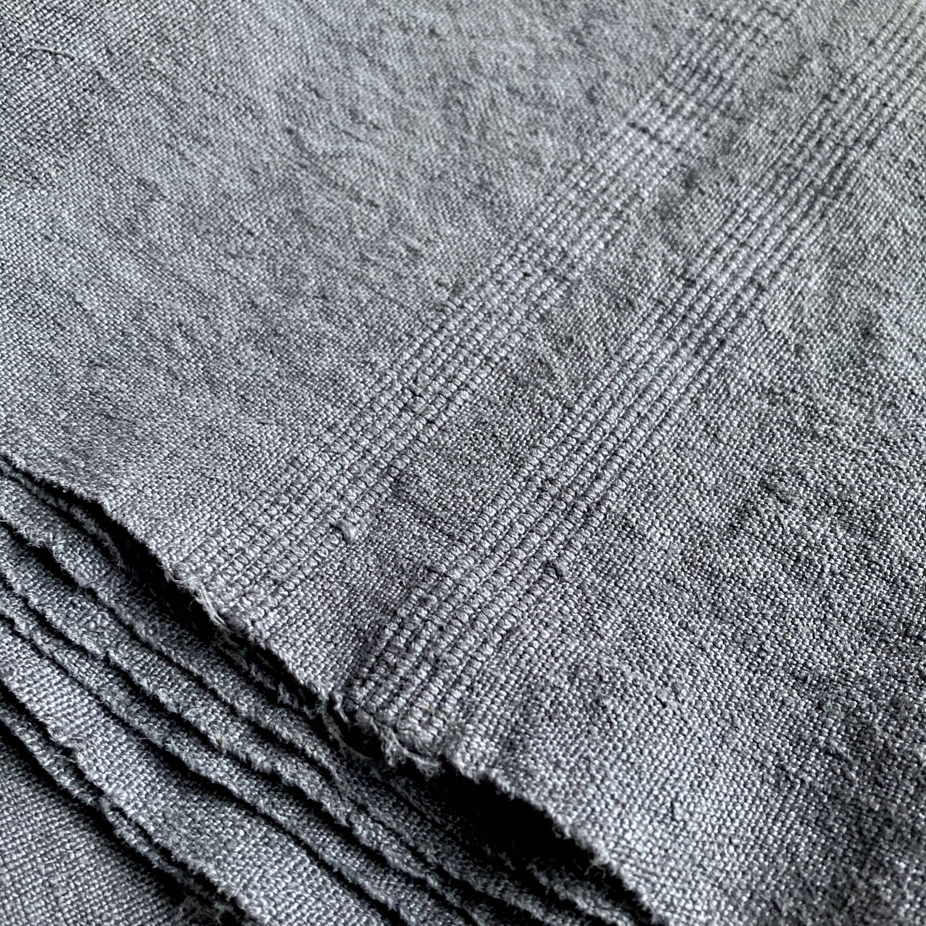 Antique hemp tablecloth / gray