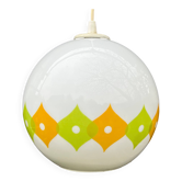 White pop seventies globe with anise and orange diamond patterns