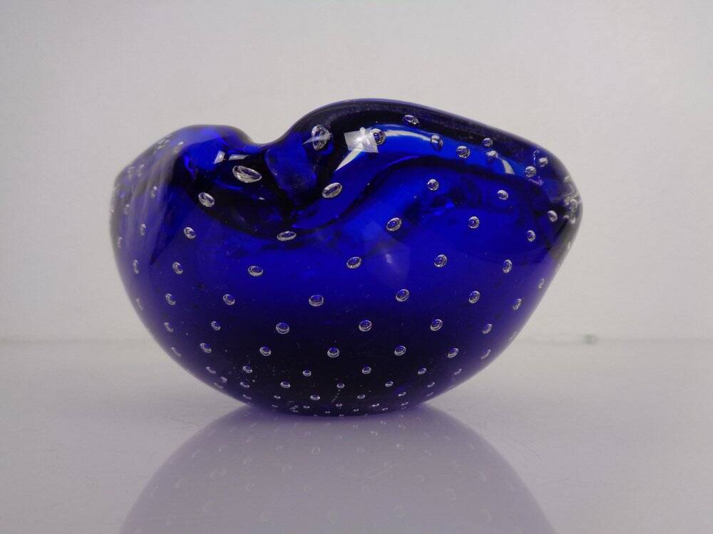 Blue Sommerso Murano Glass Ashtray, Italy, 1960s