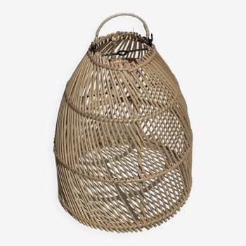 Rattan pendant lamp in the shape of bell D25 H28