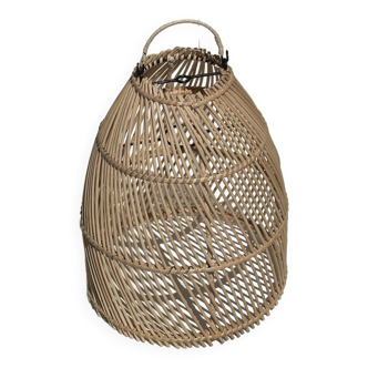 Rattan pendant lamp in the shape of bell D25 H28