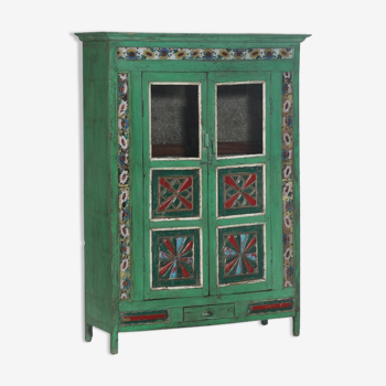 Armoire verte vitrée mosaïque