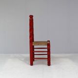 Set red Italian Rush Chairs