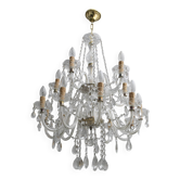 Maria Theresa Mid-Century Modern Italian 15-Light Crystal Chandelier, 1950s