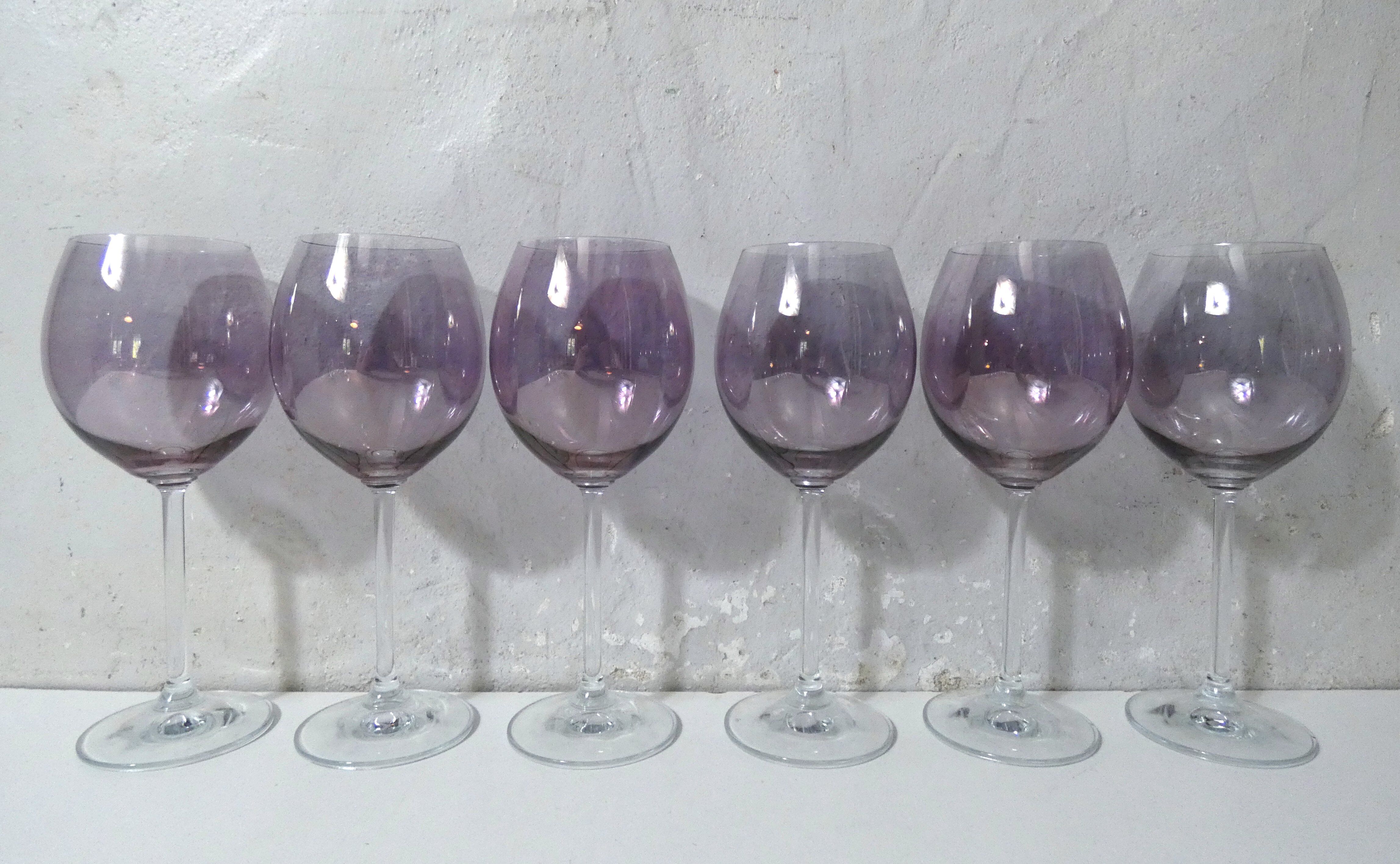 17 amethyst crystal glass goblets