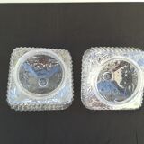 TWO PLAFONNIERS IN VERRE OF ANNEES 60