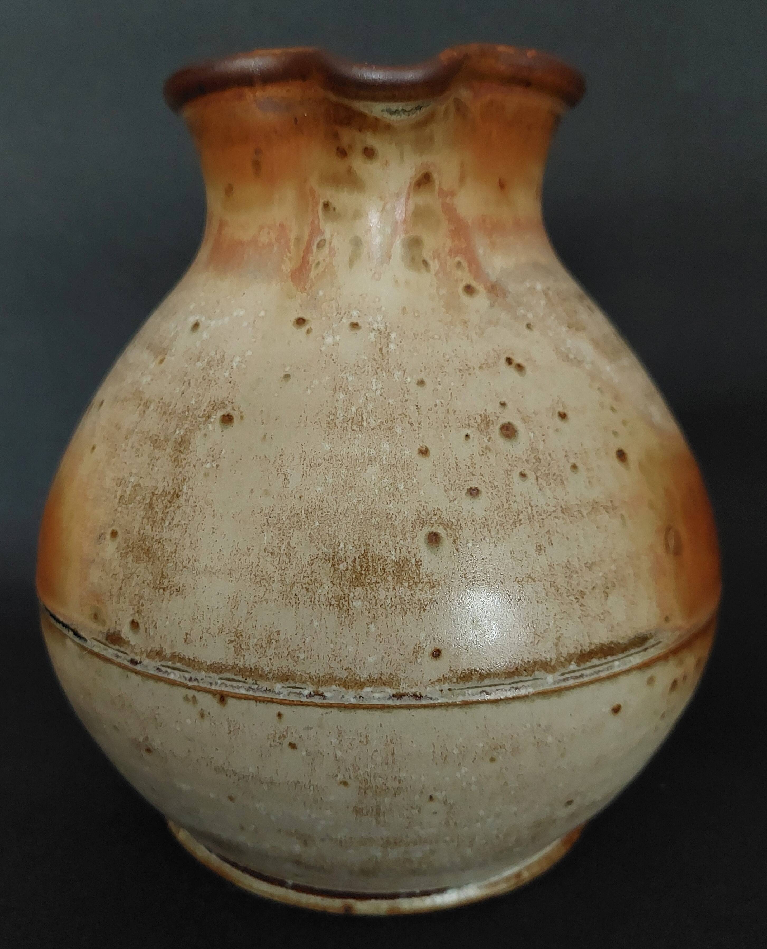 Pyrite stoneware pitcher signed Benoît Prudhomme workshop at the wind 20th century