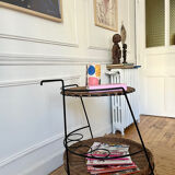 Metal and rattan dessert table Raoul Guys for Airborne 1950