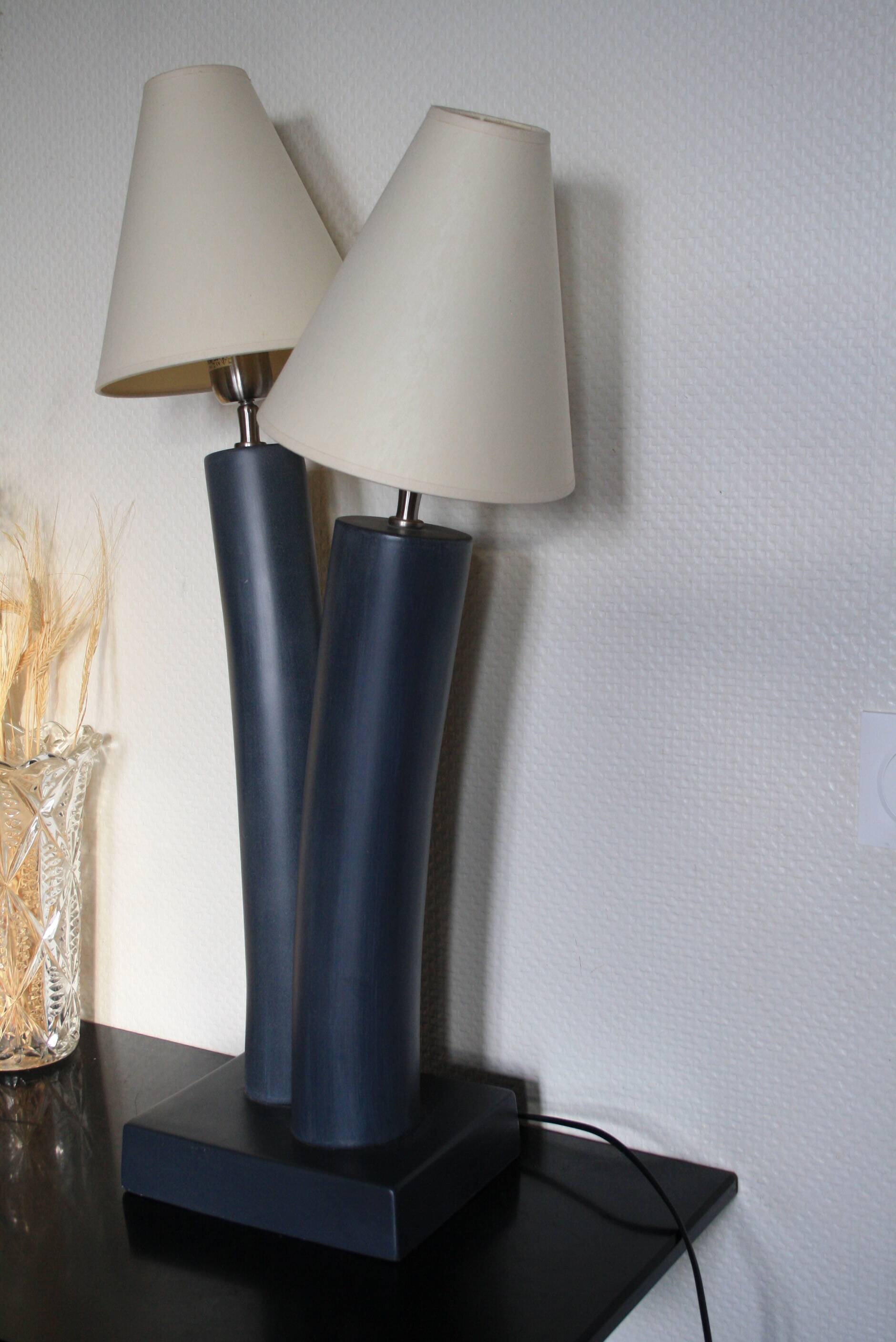 Large 2-light ceramic Drimmer lamp