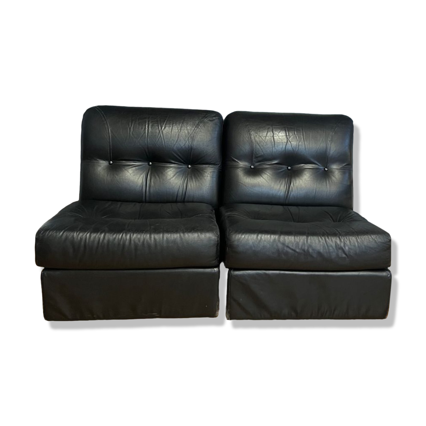 Pair of leather heaters years 70/80