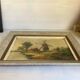Landscape painting cows oil on canvas signed