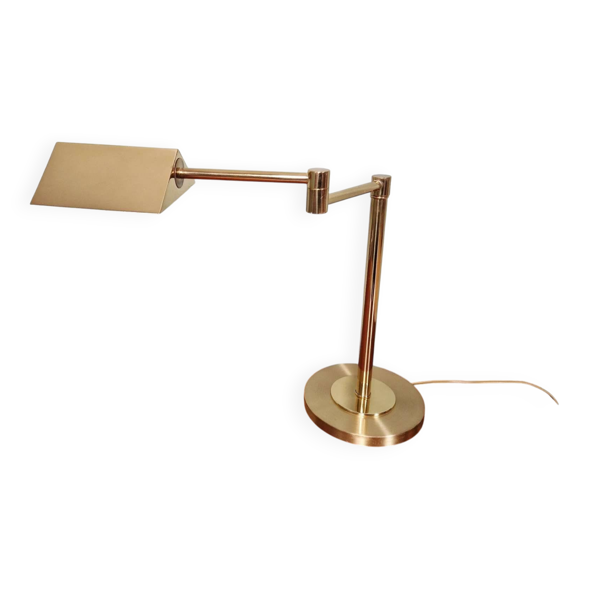 Lampe de bureau articulée en laiton, Boulanger (Belgique), 1970-80