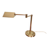 Lampe de bureau articulée en laiton, Boulanger (Belgique), 1970-80
