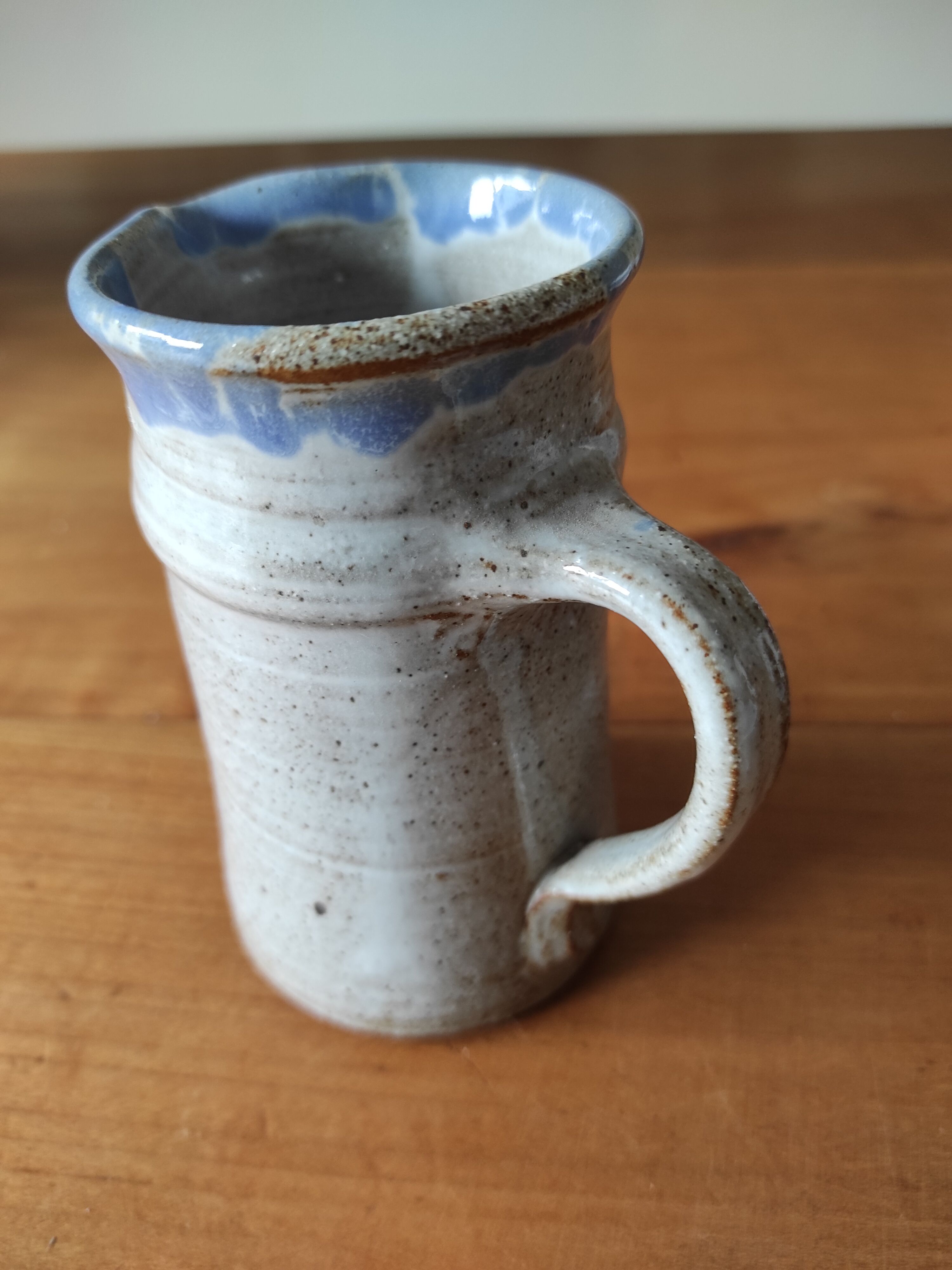 Blue grey ceramic milk jug