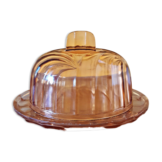 Glass bell and tray for cakes or cheese