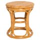 Unique mid-century hand-painted rattan and wood base, stool and side table, Germany, 1970s.