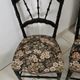 Pair of antique chairs, Napoleon III, blackened wood, reupholstered