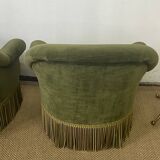 Pair of green toad armchairs
