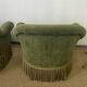 Pair of green toad armchairs
