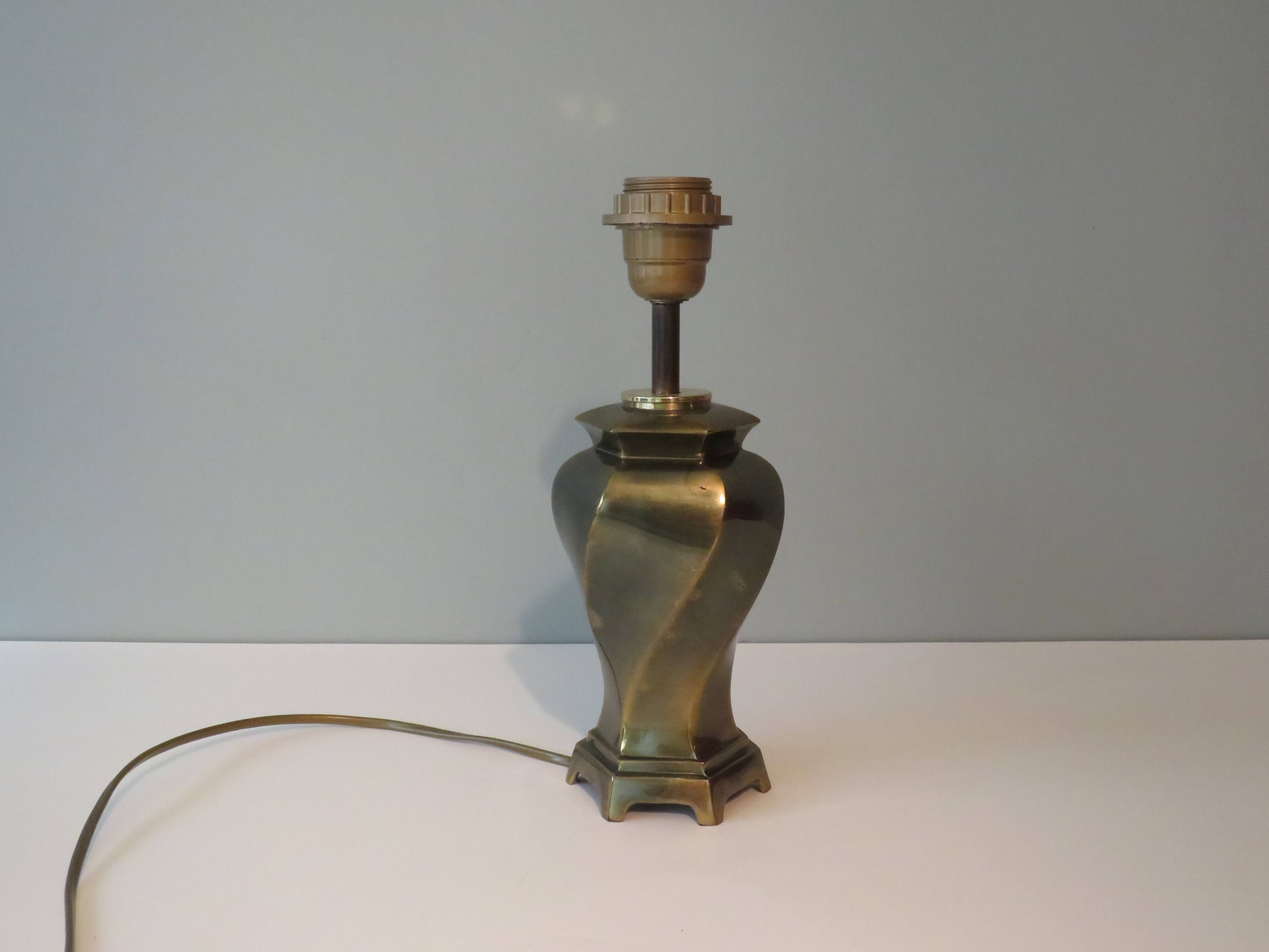 Twisted brass lamp from the 1970s