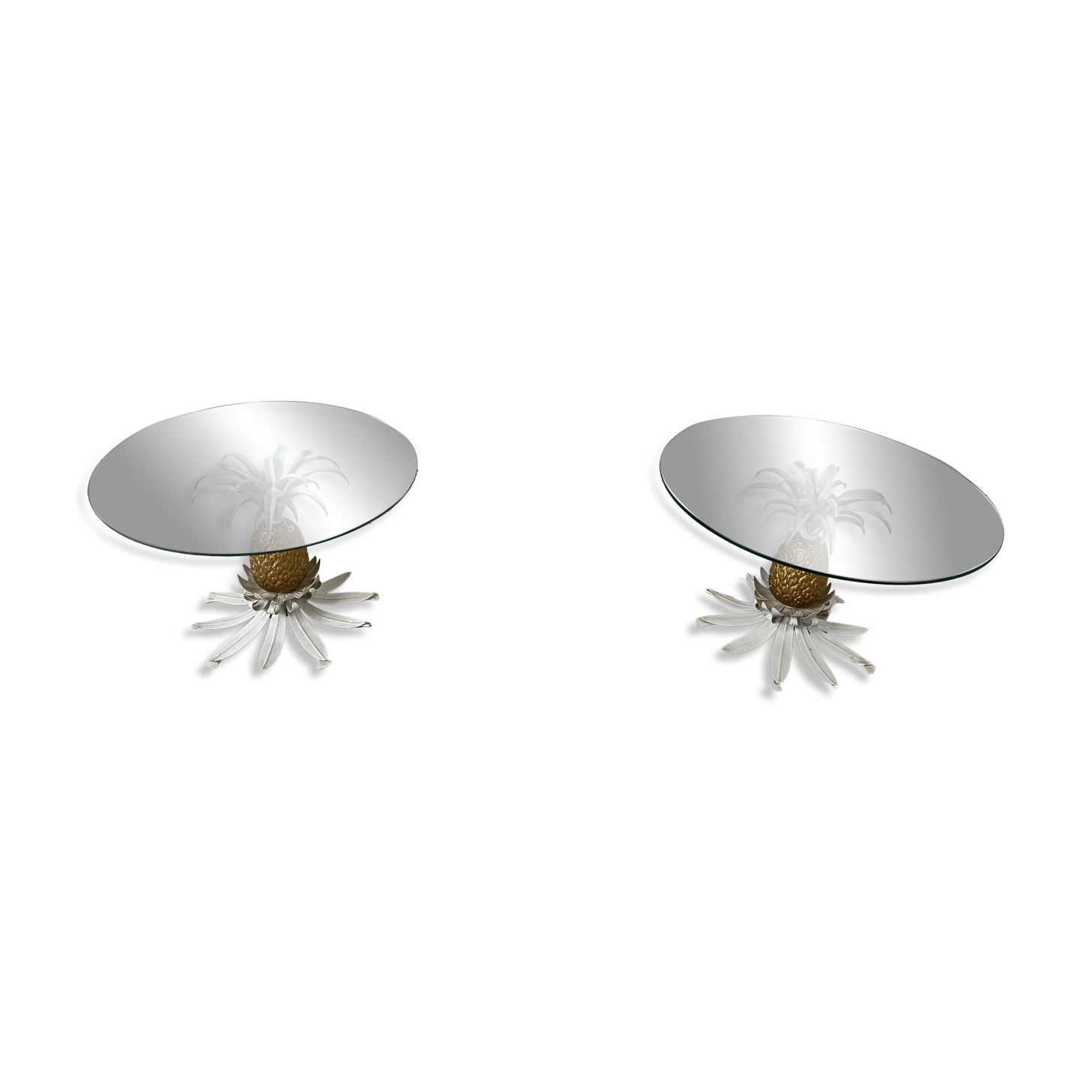 Pair of Hans Kögl pineapple side tables, 1960s