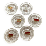6 Bleikristall crystal coasters with lead 24% PbO
