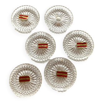 6 sous-verres en cristal Bleikristall au plomb 24% PbO