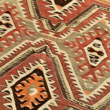 Red Brown Tribal Turkish Kilim Rug 146x292Cm SK 35174