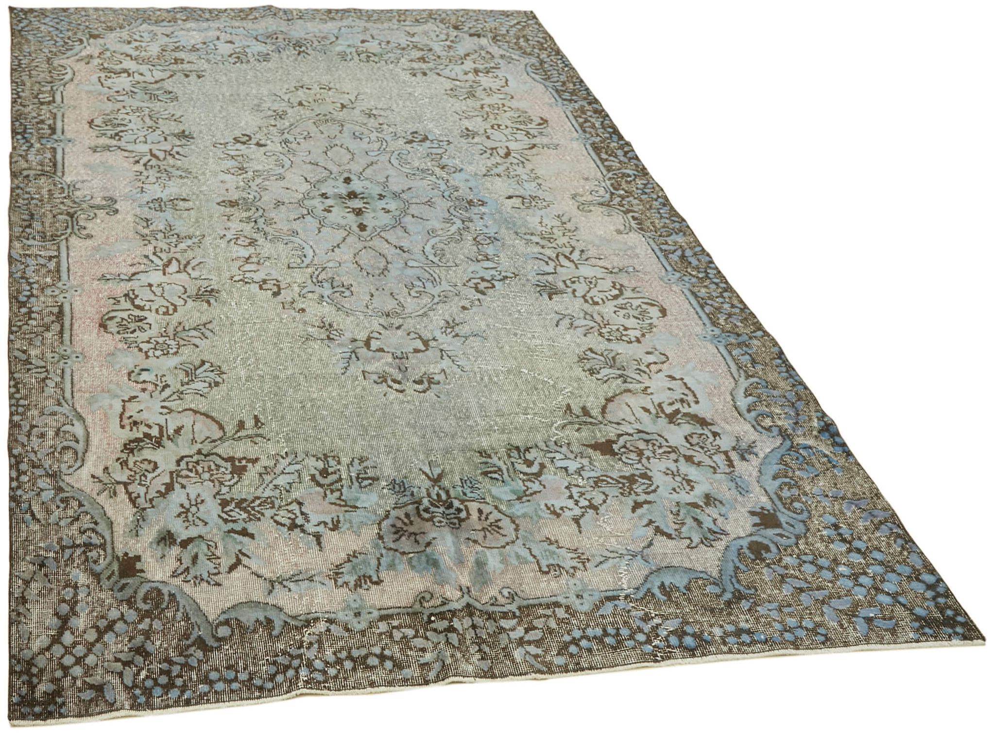 Hand-knotted antique oriental 1970s 200 cm x 300 cm blue carpet