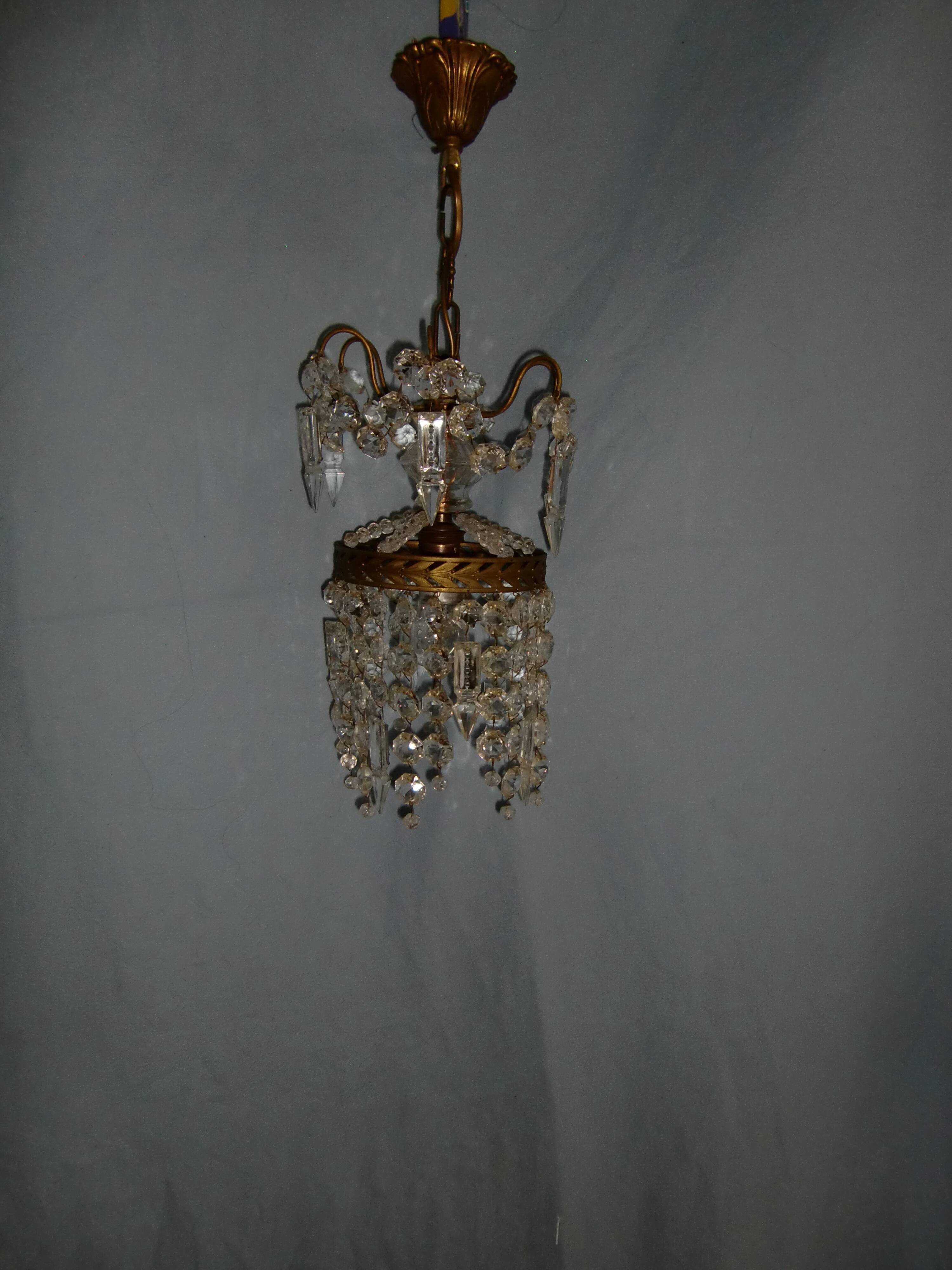 Petit lustre  "Rivière de diamants" en cristal blanc