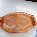 Plateau en verre rose