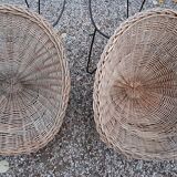 Pair of wicker armchairs