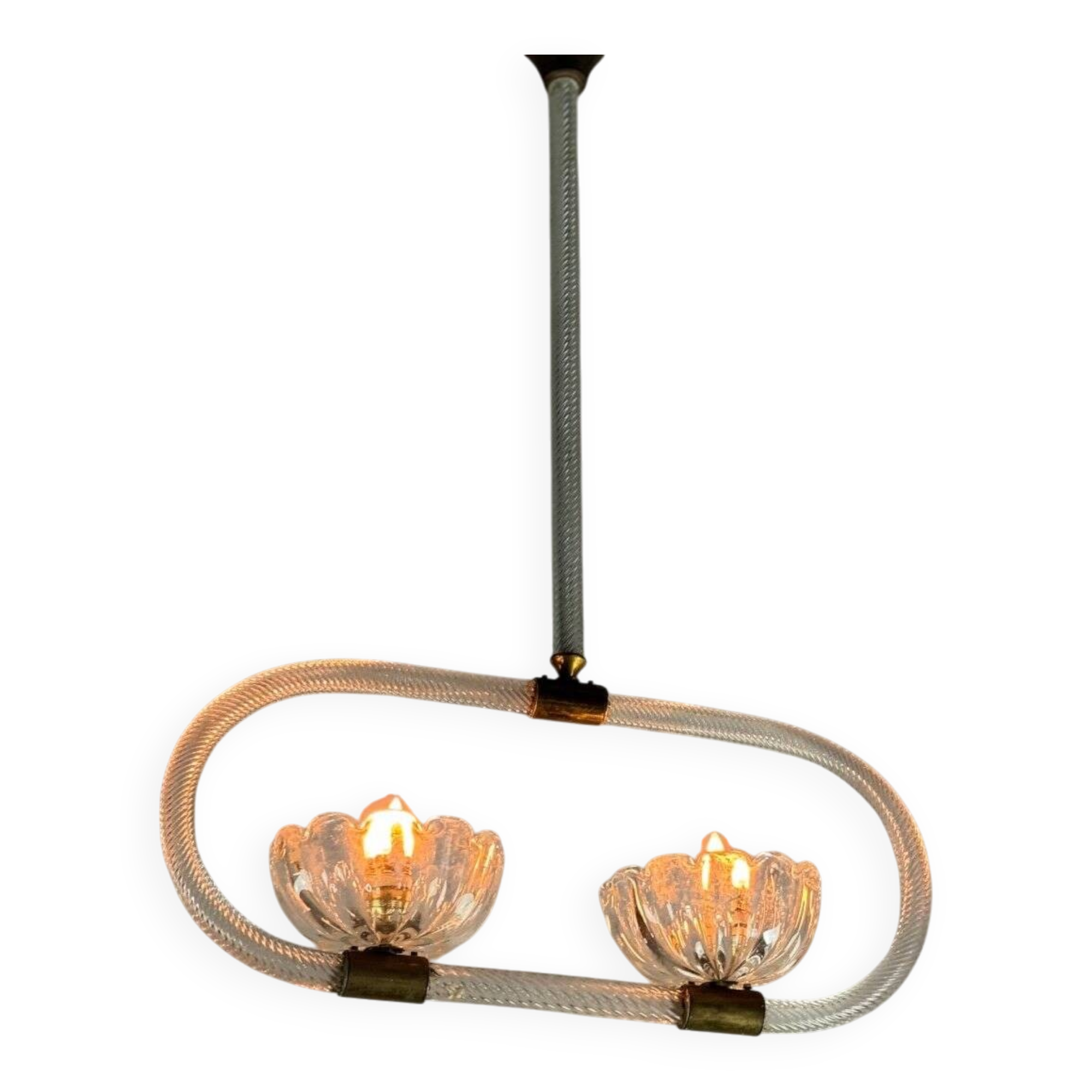 Venetian Murano glass chandelier with two light points circa 1950