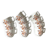 Tasses à café en porcelaine , années 70