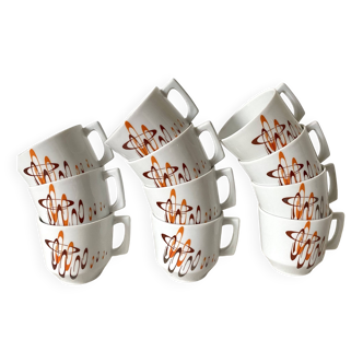 Tasses à café en porcelaine , années 70