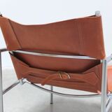 Cognac leather 'SZ02' lounge chair by Martin Visser for 't Spectrum, 1960