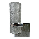 1960s/70s Wall Lamp in Glass & Chrome, Brutalist German Design