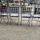 Set of 4 wrought iron chairs with seat cushions