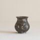 Antique pyriform Bidri vase in the shape of a pyramid.